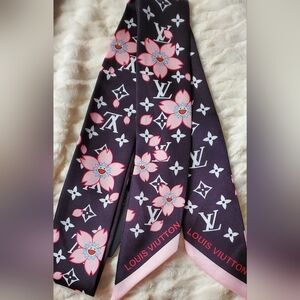 Skinny Cherry Blossom Bag Twilly, Hairtie, Scarf-PRICE IS FIRM-NO OFFERS PLEASE!